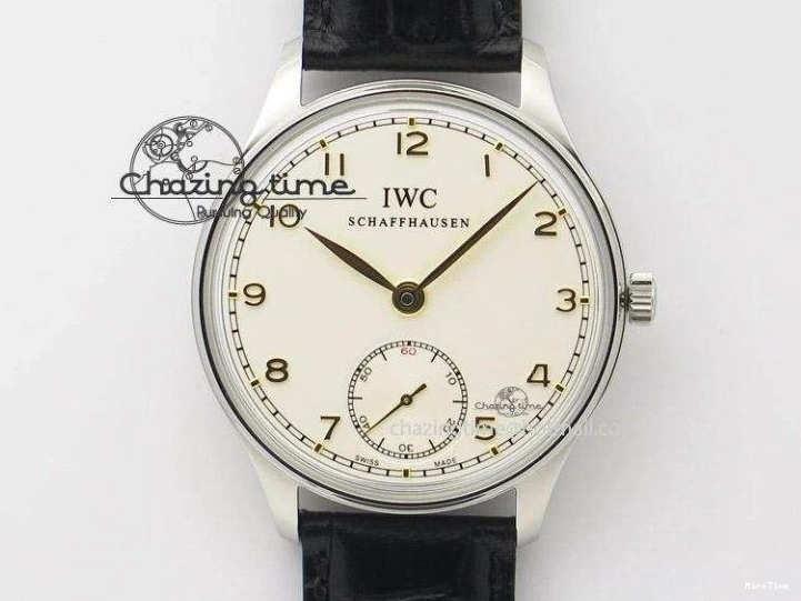 MIROTIME 0426 Upgraded Portuguese Flying Tourbillon SS White Dial 2 Sub Dials on Black Leather Strap 7161